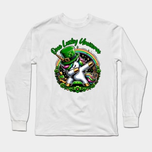 One Lucky Unicorn With Rainbow St. Patricks Day Long Sleeve T-Shirt